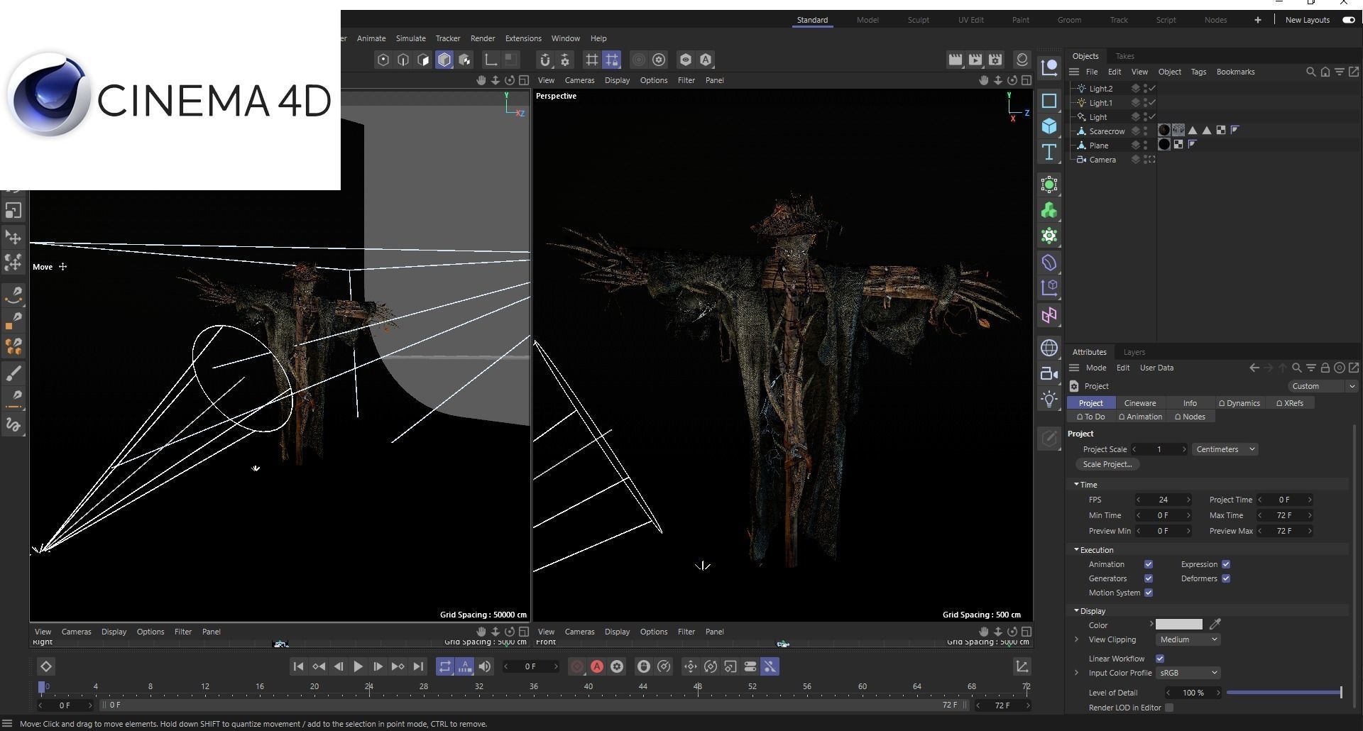 Scarecrow Low-poly 3D model_11