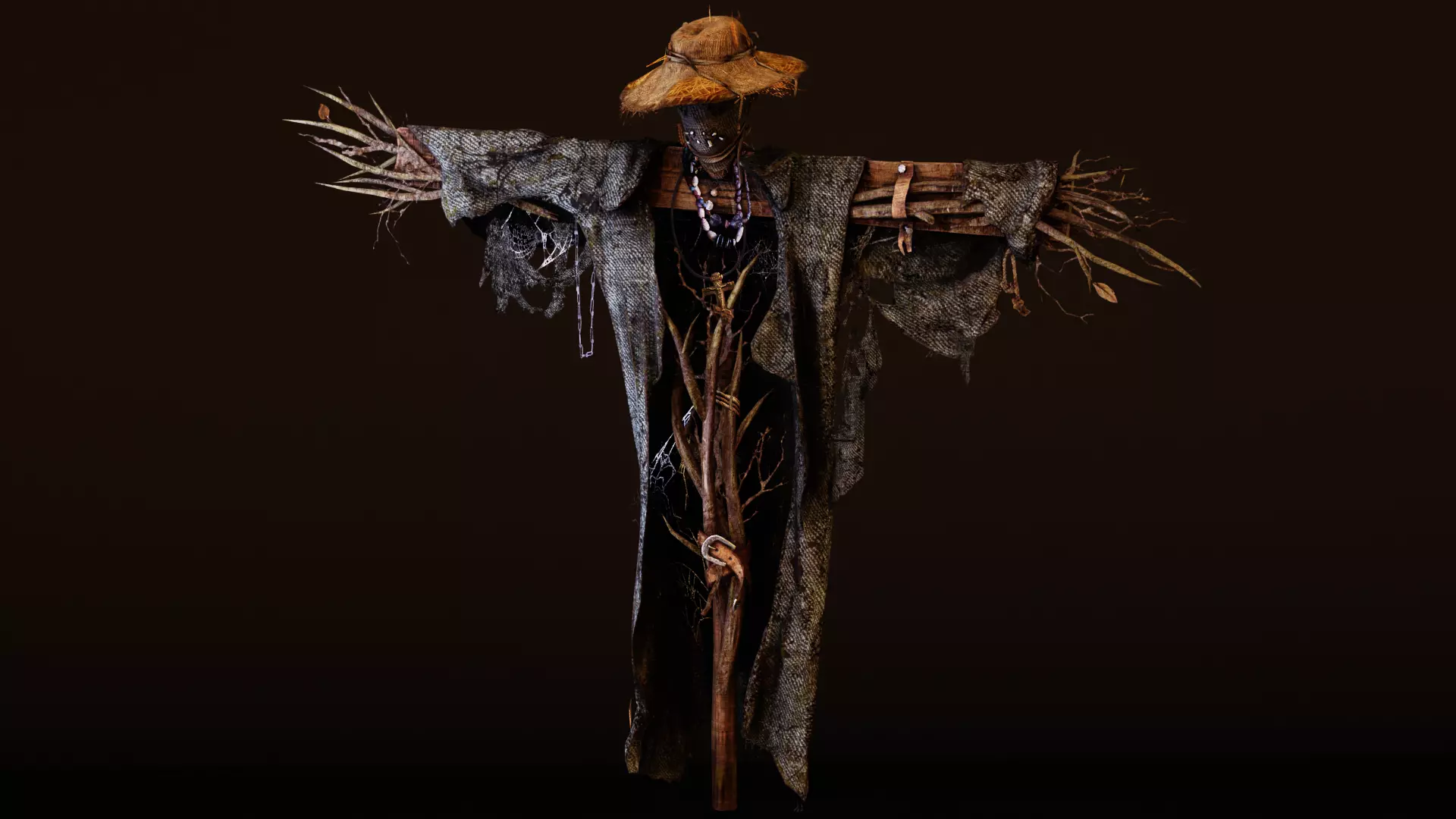 Scarecrow Low-poly 3D model_0