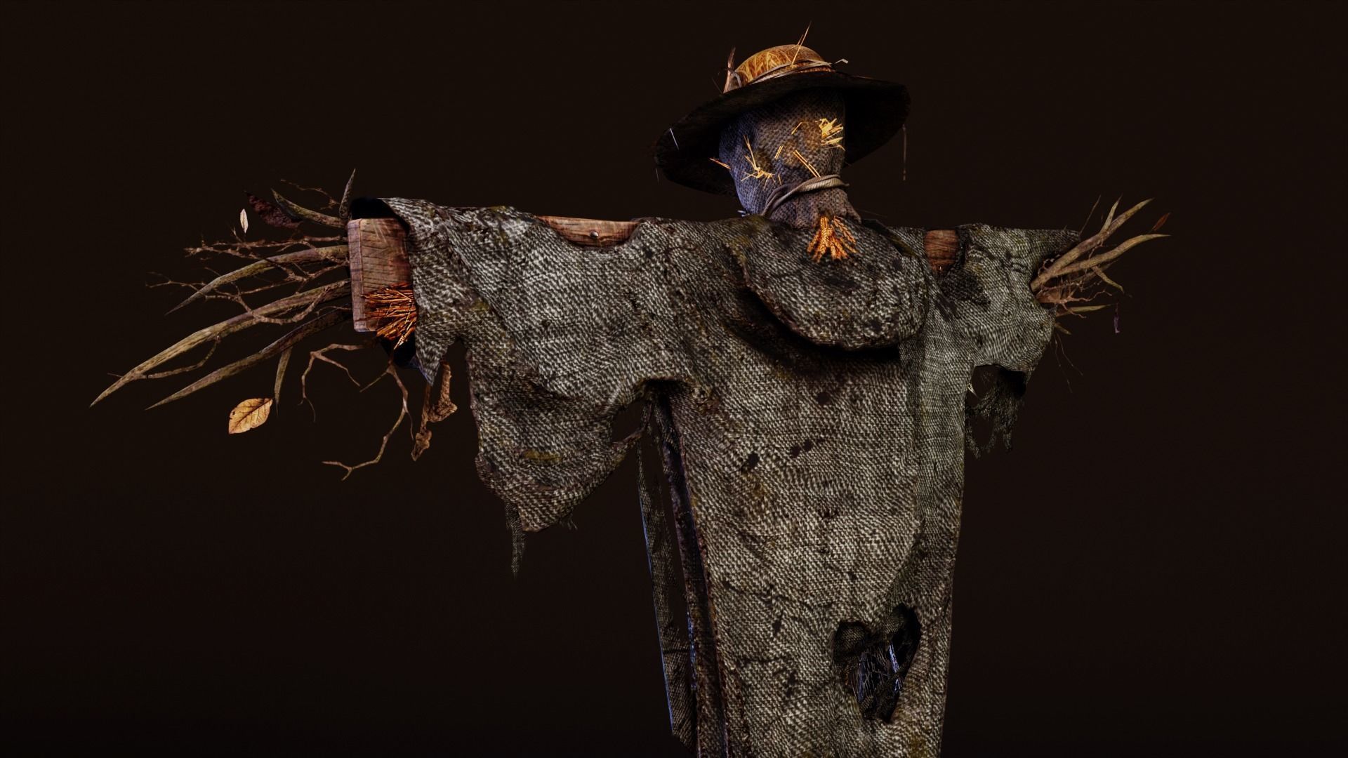 Scarecrow Low-poly 3D model_6