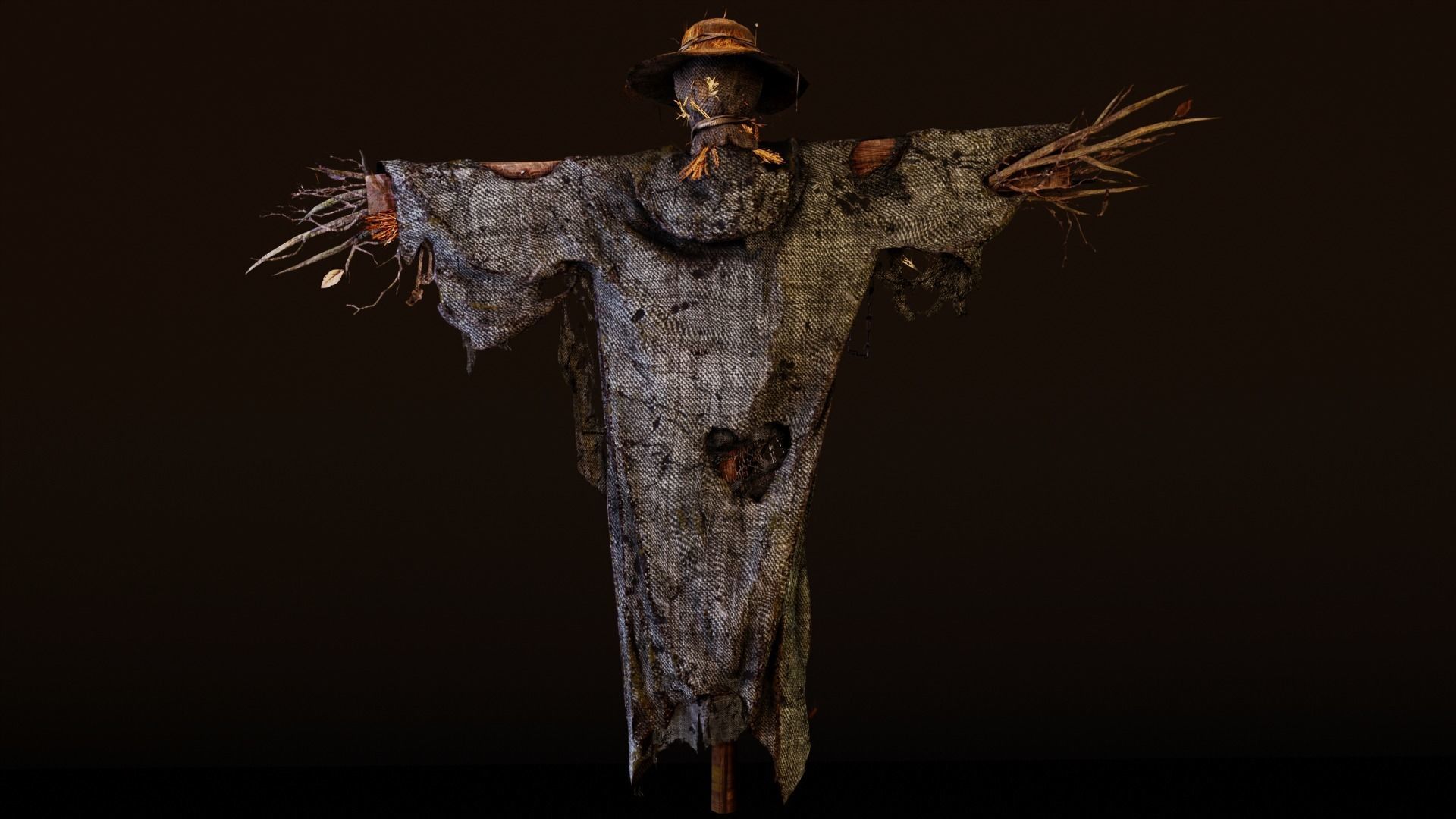 Scarecrow Low-poly 3D model_3