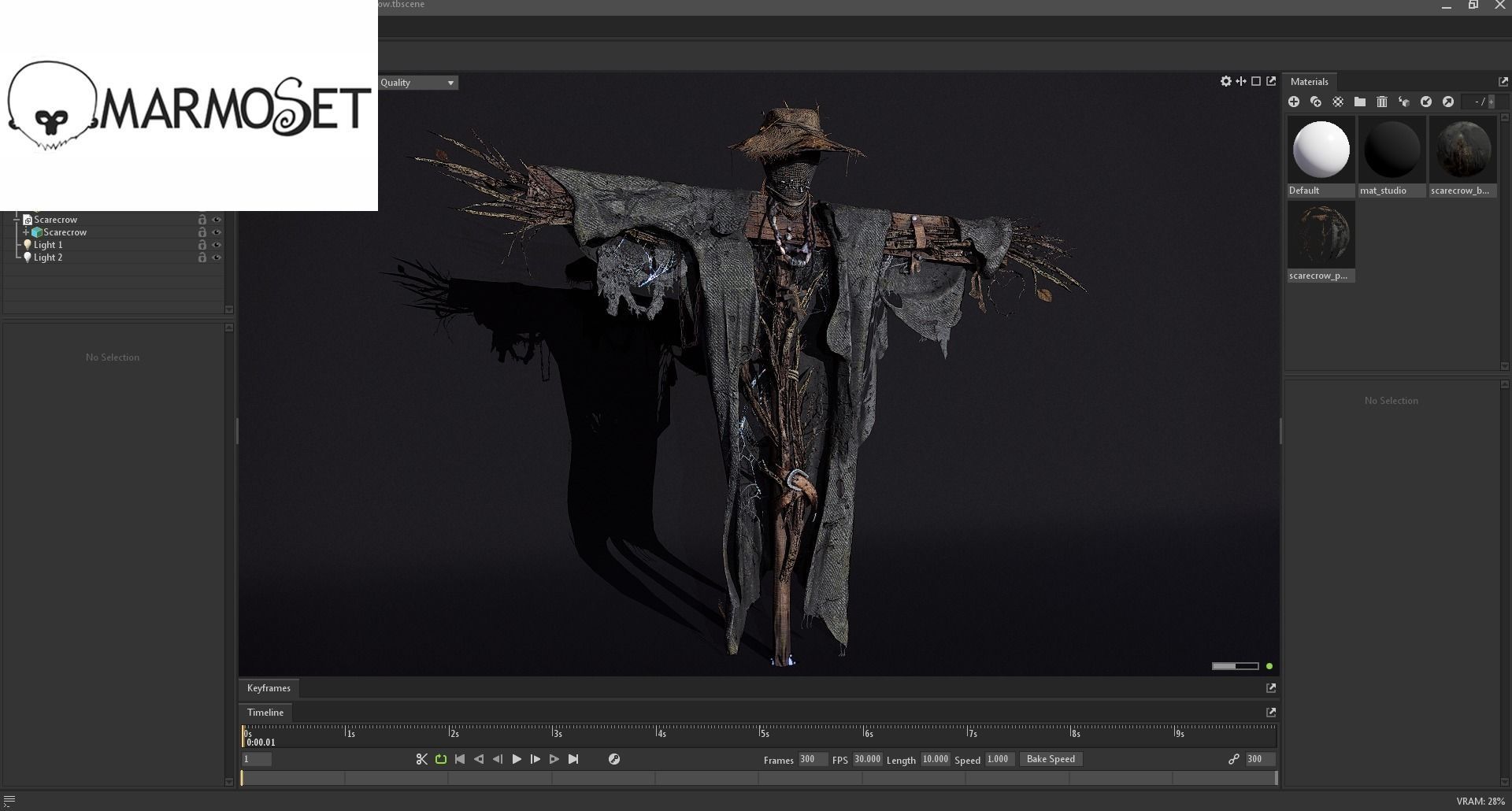 Scarecrow Low-poly 3D model_10