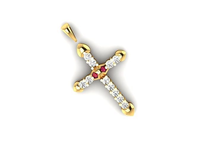 Solitaire Cross Pendants 3dm STL OBJ FBX Render Details 3D print model
