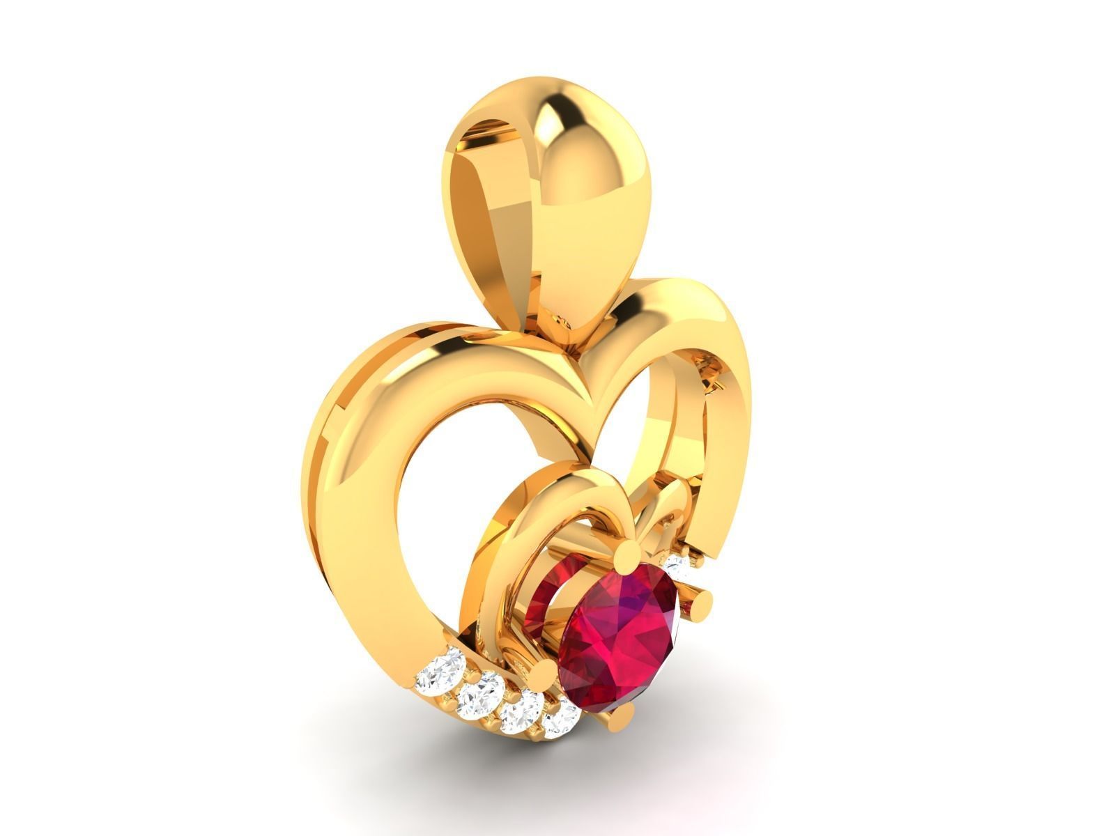 Solitaire Women Pendants 3dm STL OBJ FBX Render Details 3D print model_11