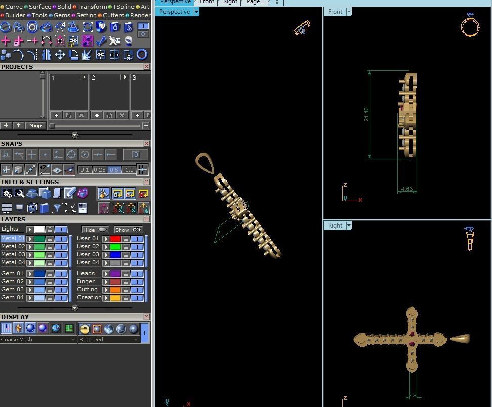 Solitaire Cross Pendants 3dm STL OBJ FBX Render Details 3D print model_9
