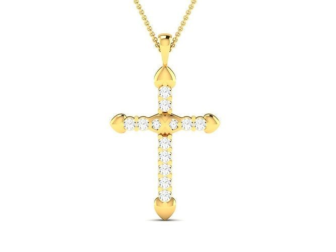 Solitaire Cross Pendants 3dm STL OBJ FBX Render Details 3D print model