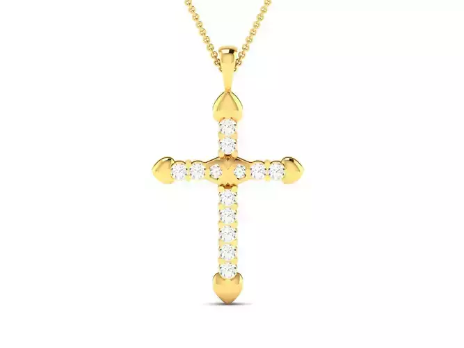 Solitaire Cross Pendants 3dm STL OBJ FBX Render Details