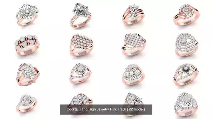 22 Cocktail Ring High Jewelry Ring Pack