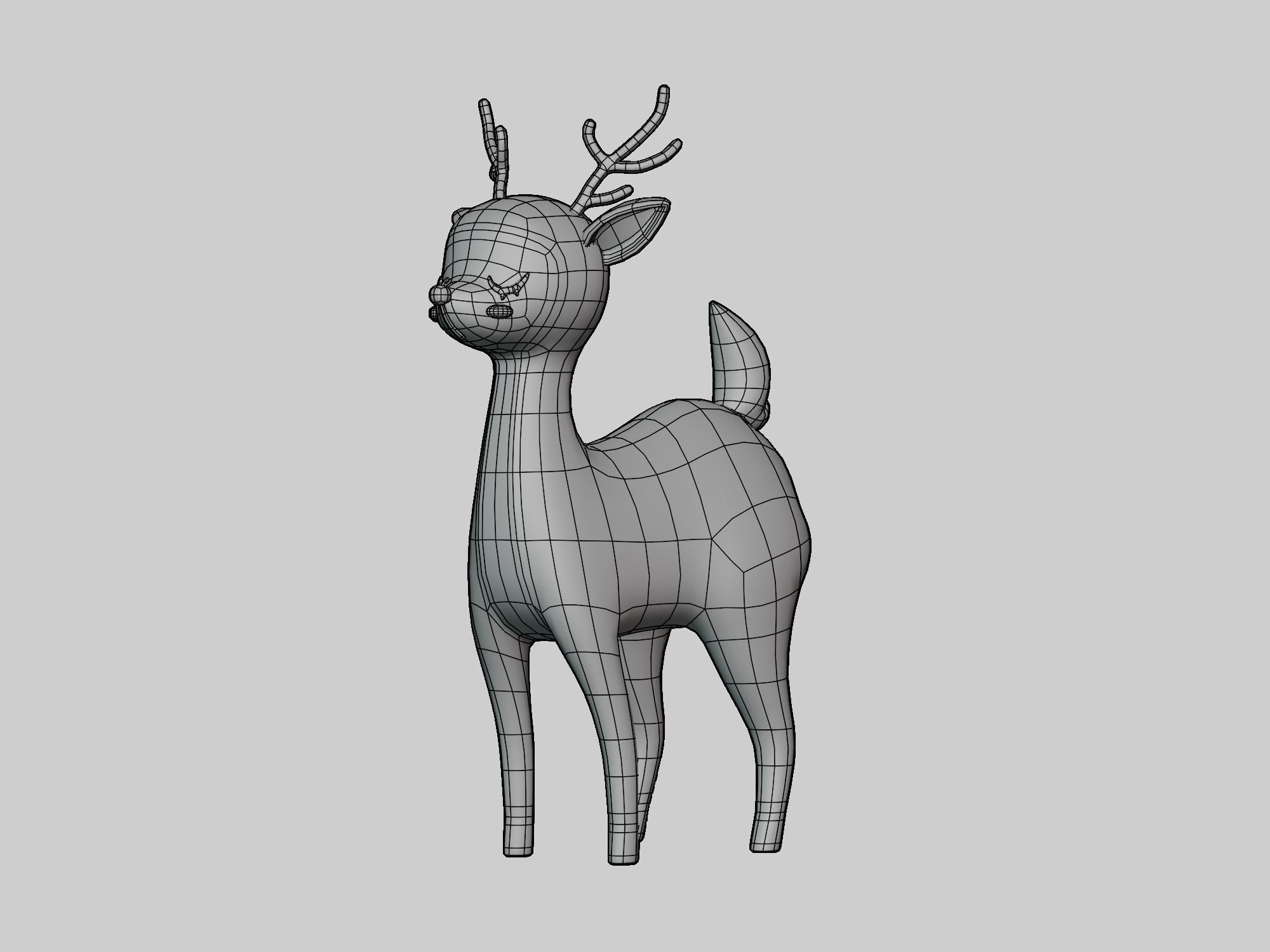 character Cartoon Deer 3D model_4