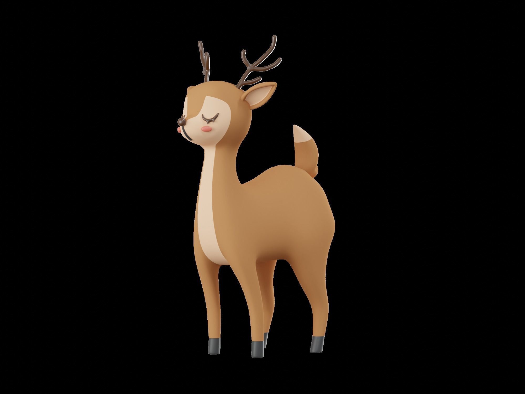 character Cartoon Deer 3D model_3