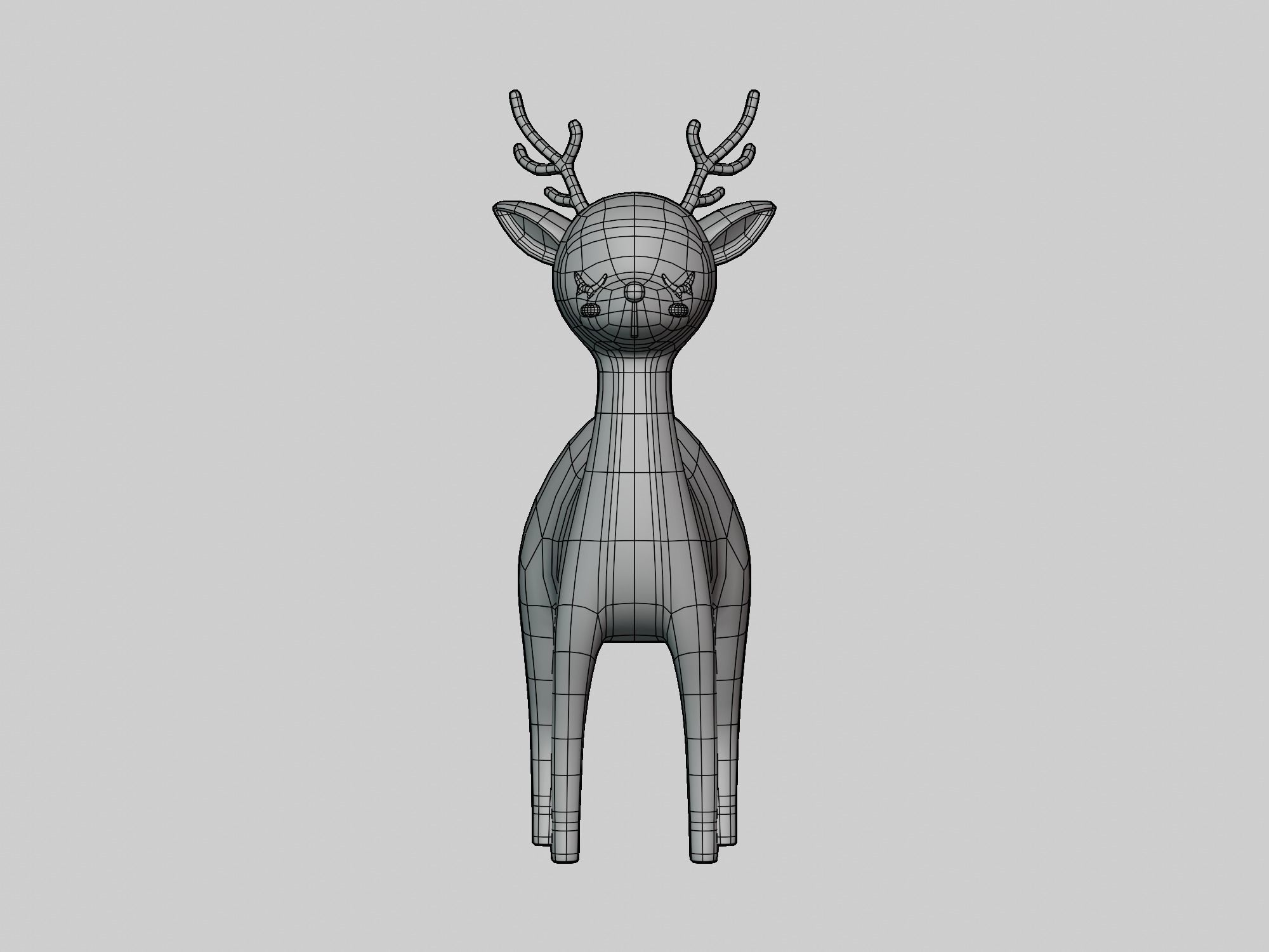 character Cartoon Deer 3D model_2