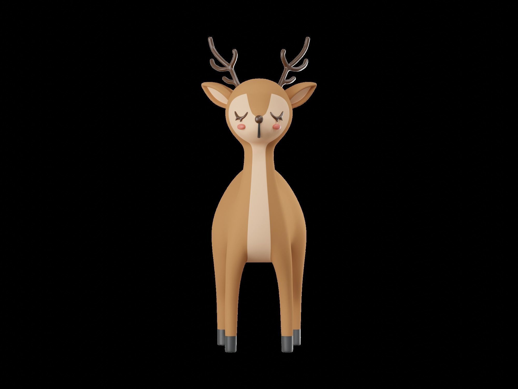 character Cartoon Deer 3D model_1