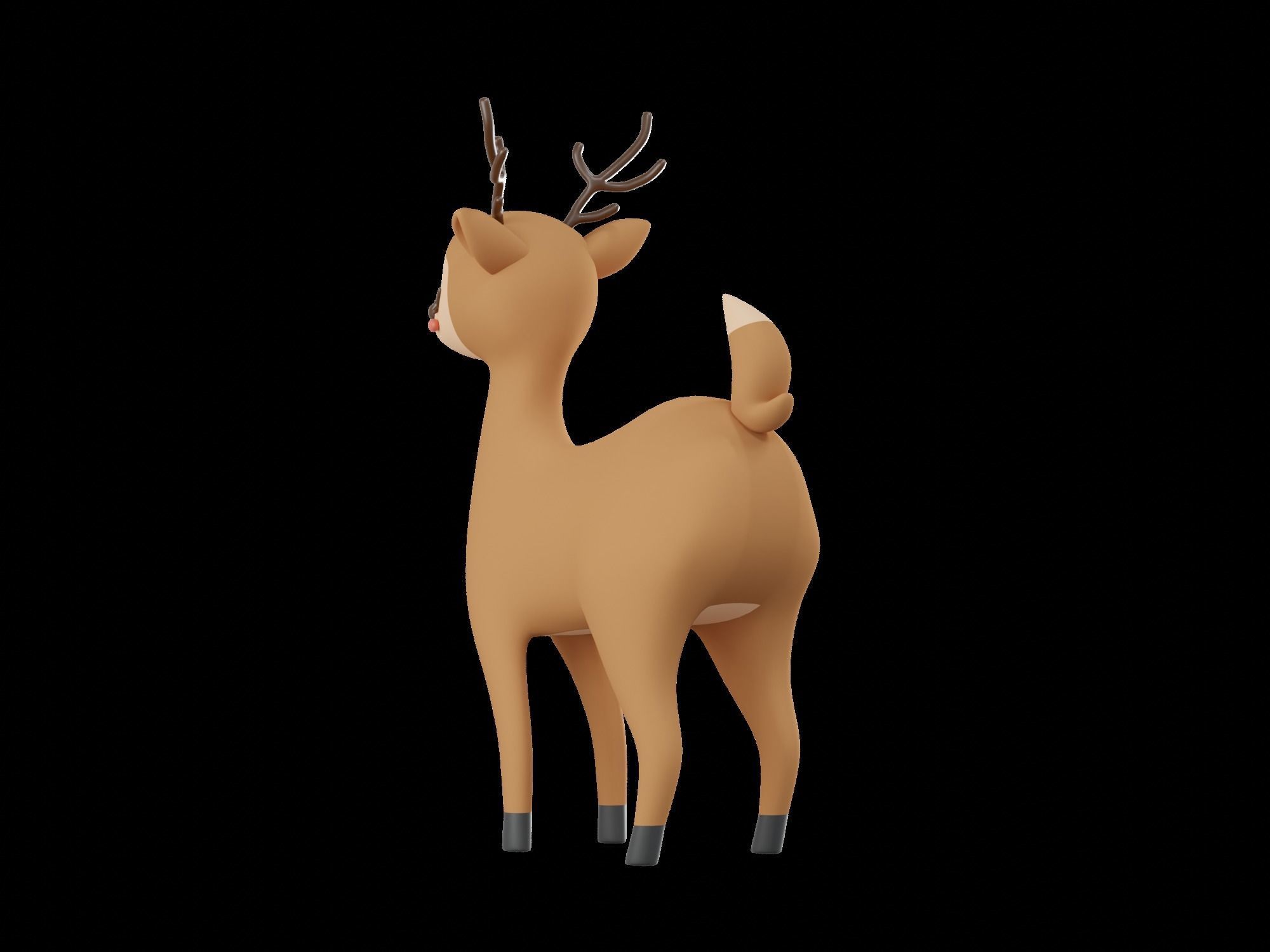 character Cartoon Deer 3D model_7