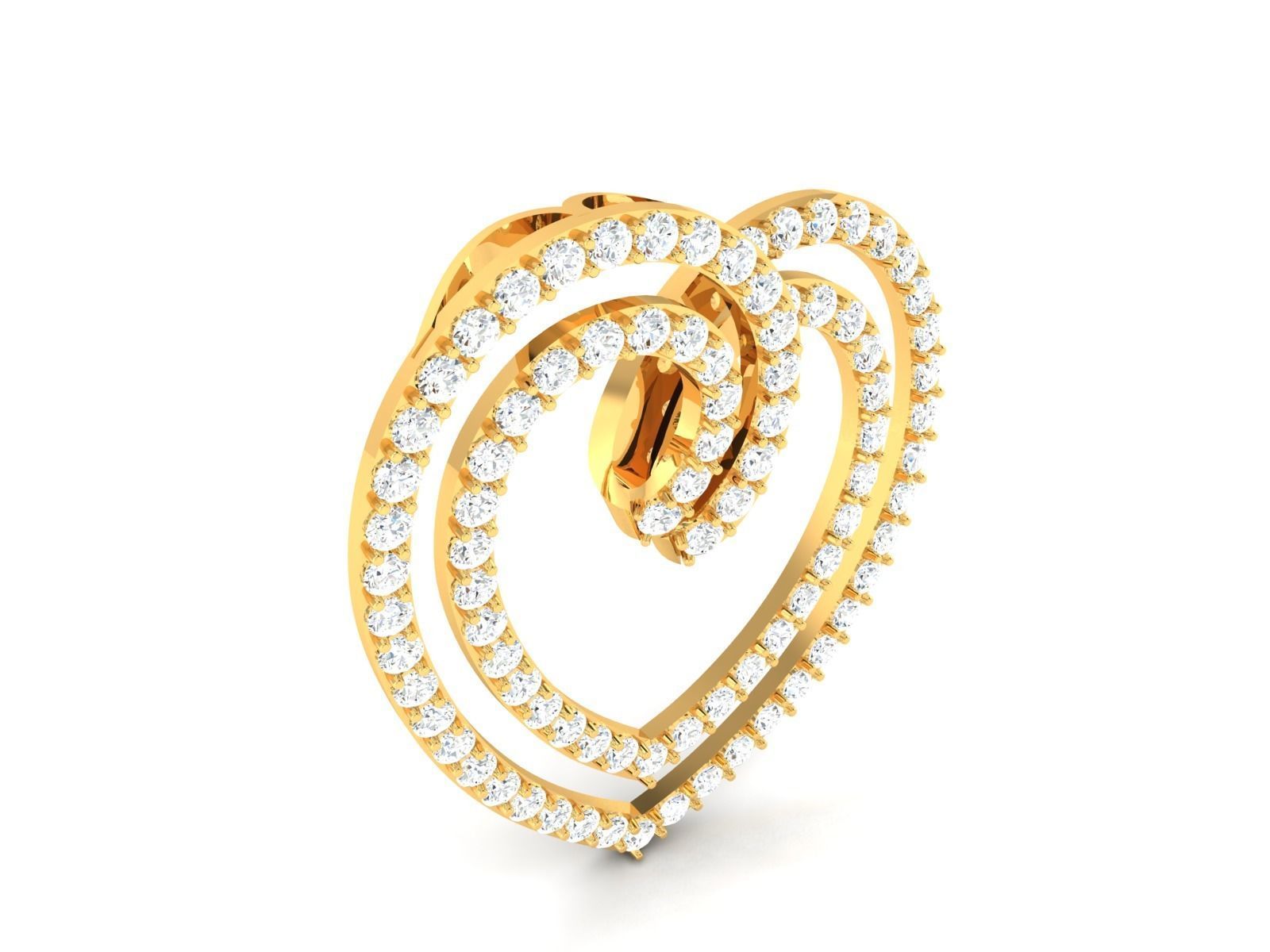 Solitaire Women Heart Pendants 3dm STL OBJ FBX Render Details 3D print model_2