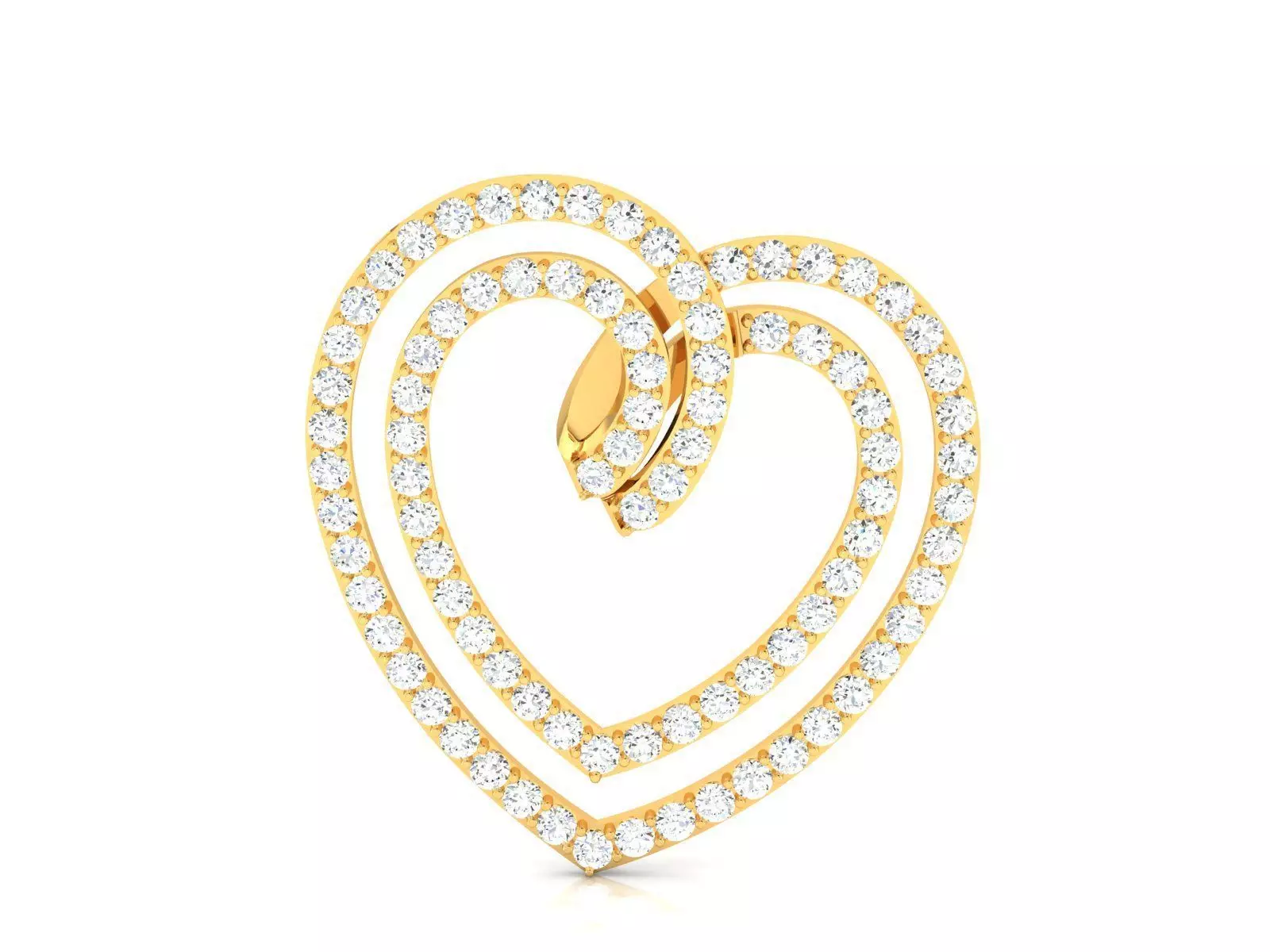 Solitaire Women Heart Pendants 3dm STL OBJ FBX Render Details 3D print model_0