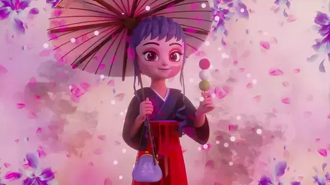Kimono girl- FULLY RIGGED