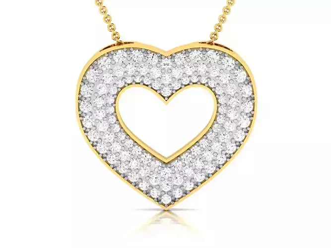 Solitaire Women Heart Pendants 3dm STL OBJ FBX Render Details