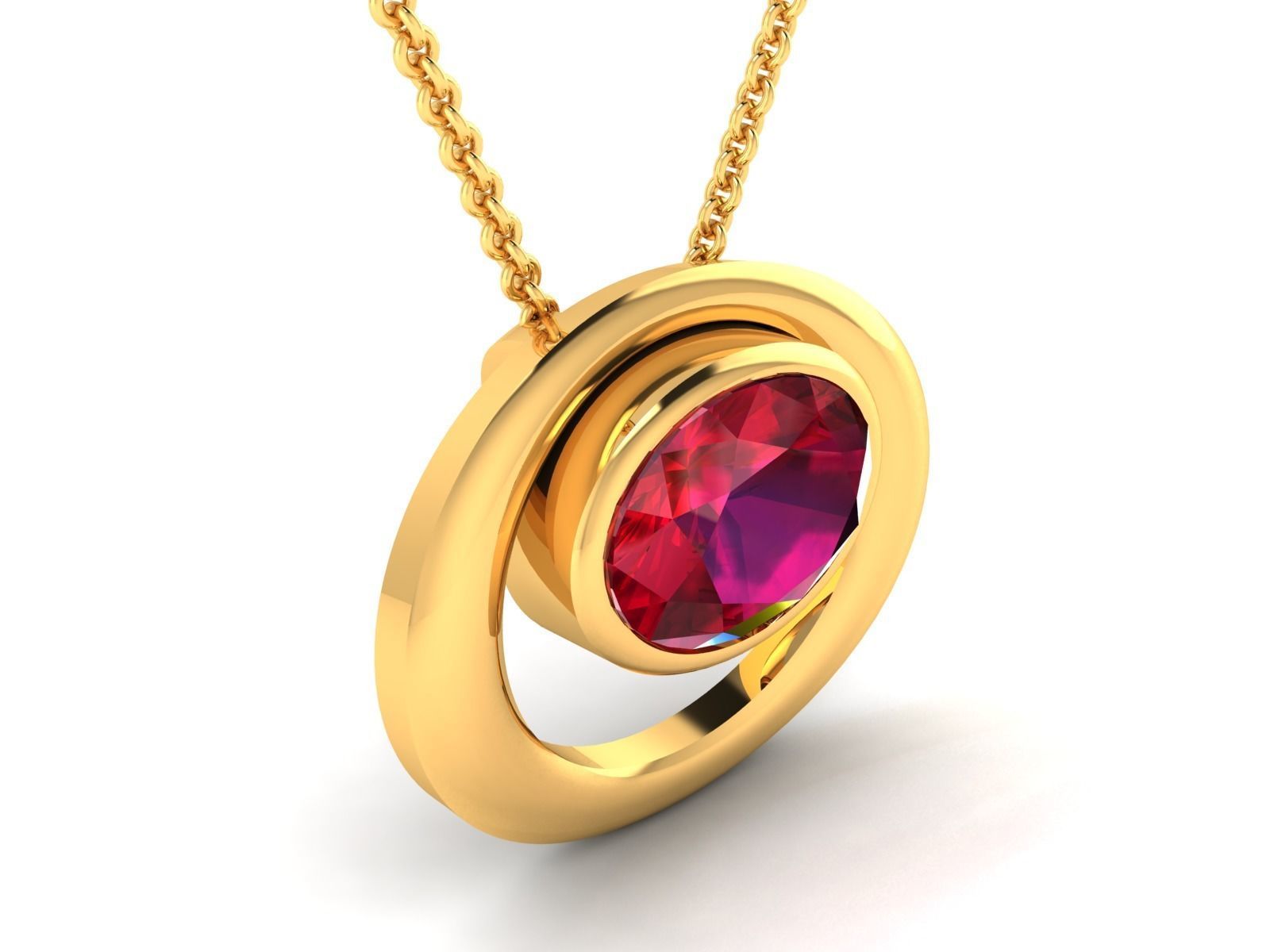  Women Oval Diamond Pendants 3dm STL OBJ FBX Render Details 3D print model_1