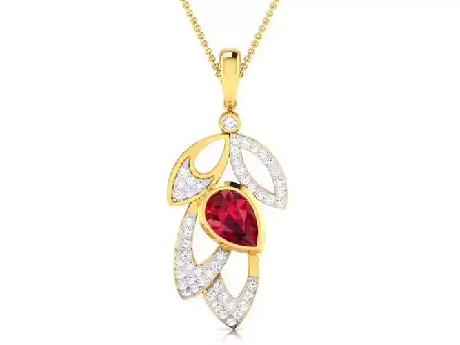 Solitaire Pear Diamond Pendants 3dm STL OBJ FBX Render Details 3D print model