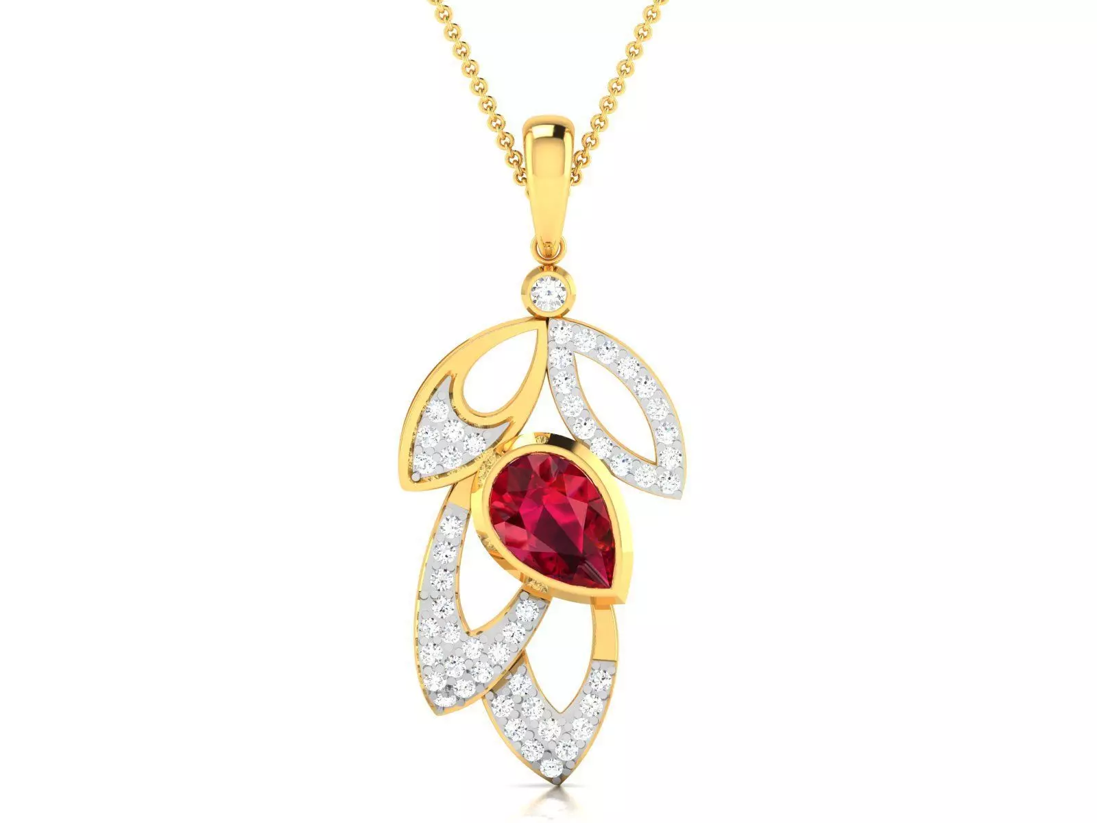 Solitaire Pear Diamond Pendants 3dm STL OBJ FBX Render Details 3D print model_0