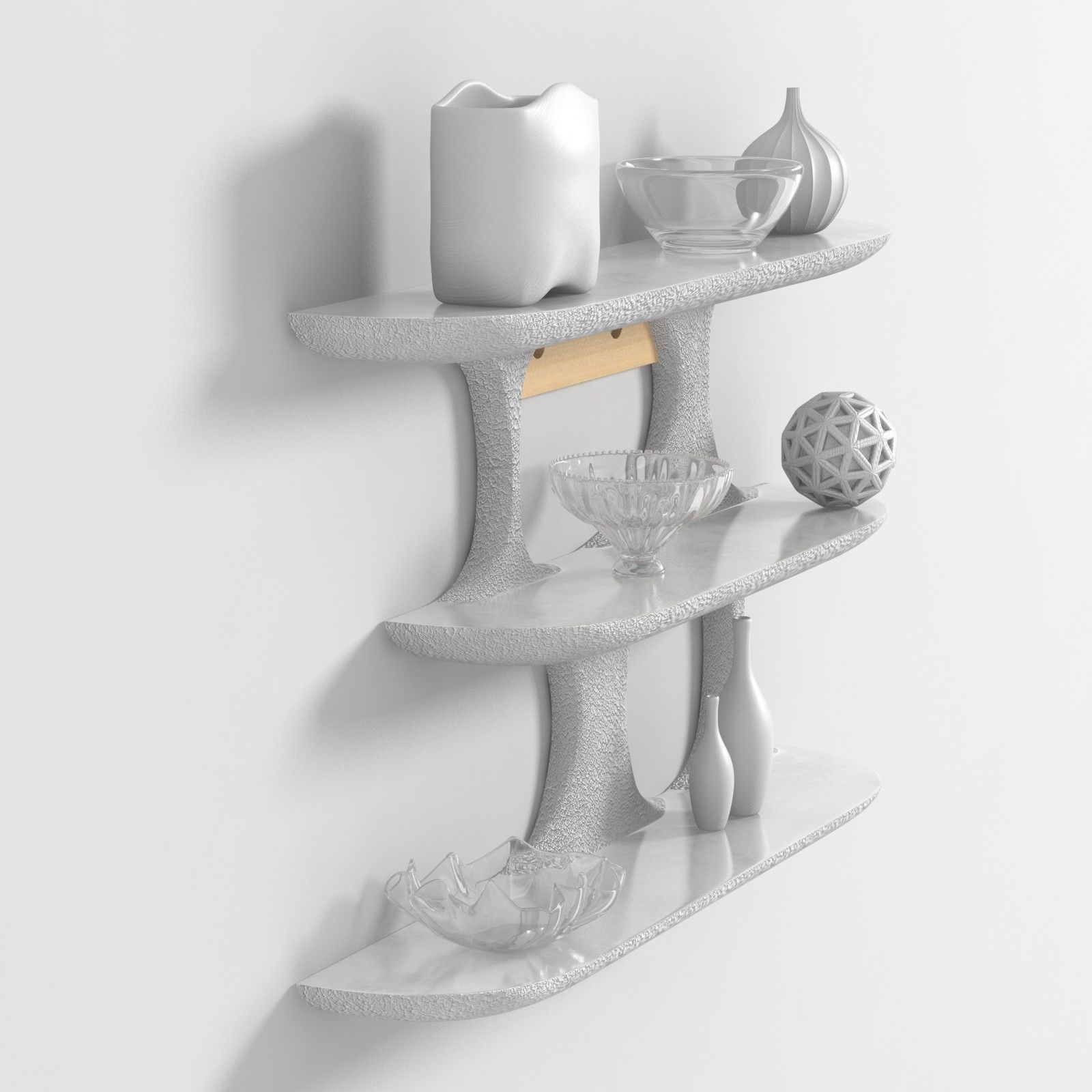 Custom made rounded curved stone shelf 3D model CGTrader