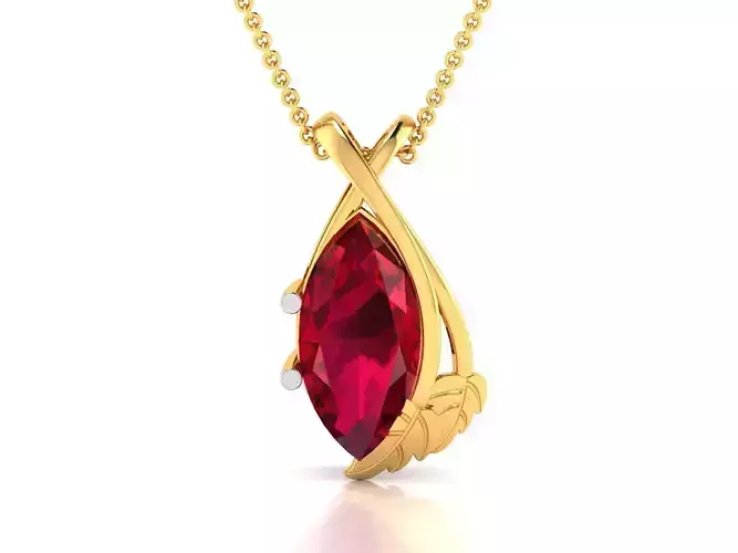 Women Marquise Stone Pendants 3dm STL OBJ FBX Render Details