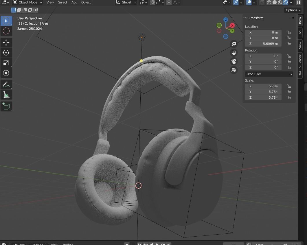 Headphones pair of Low-poly 3D model_1