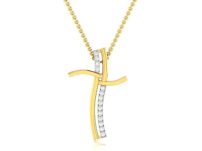 Solitaire Cross Pendants 3dm STL OBJ FBX Render Details 3D print model