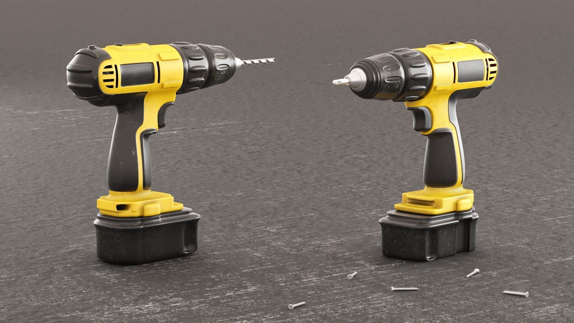 Screwdriver Drill and Drill 3D model_1