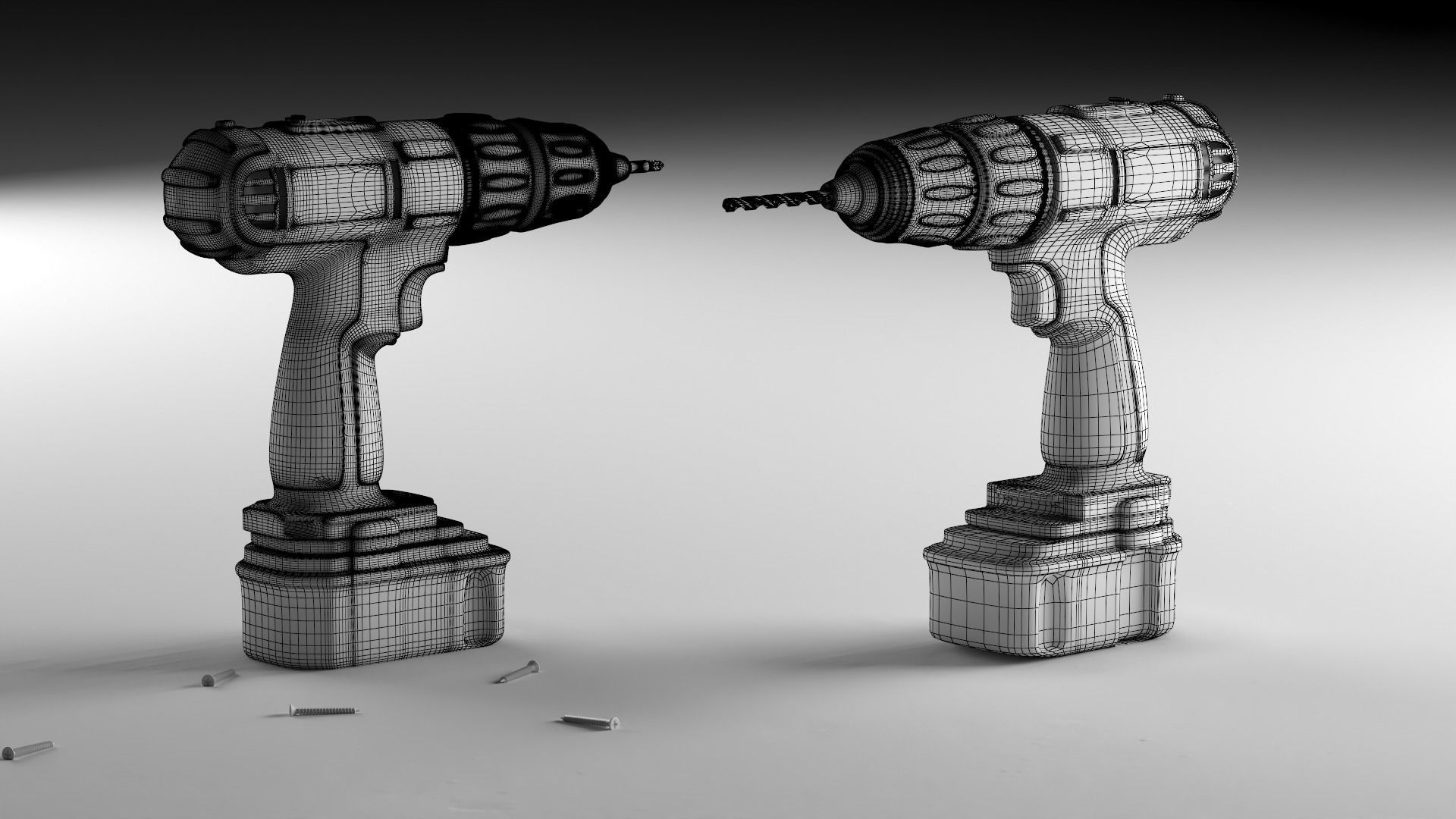 Screwdriver Drill and Drill 3D model_2
