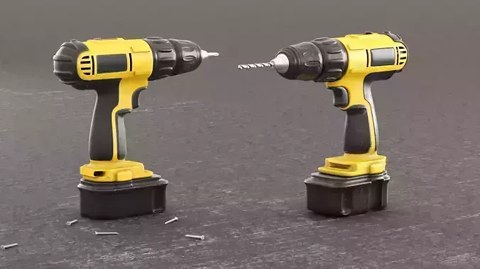 Screwdriver Drill and Drill 3D model