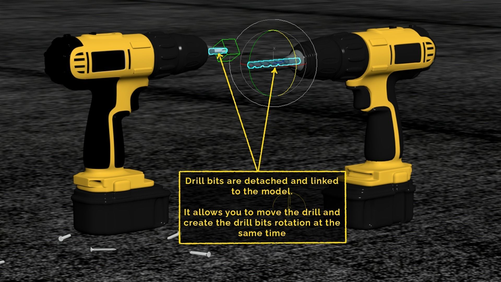 Screwdriver Drill and Drill 3D model_3