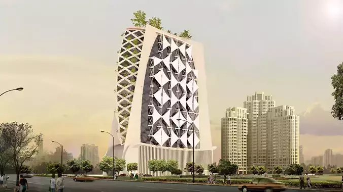 Sustainable Modern Tower 3D model