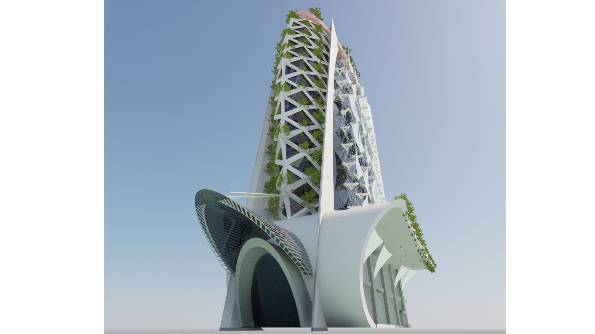 Sustainable Modern Tower 3D model_4