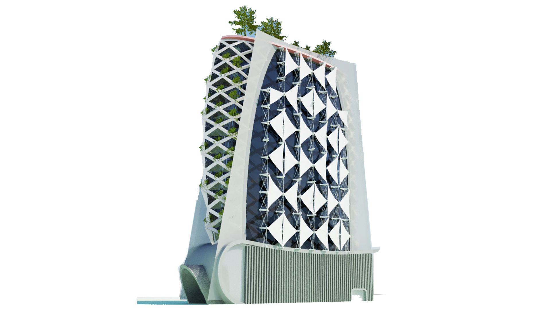 Sustainable Modern Tower 3D model_1