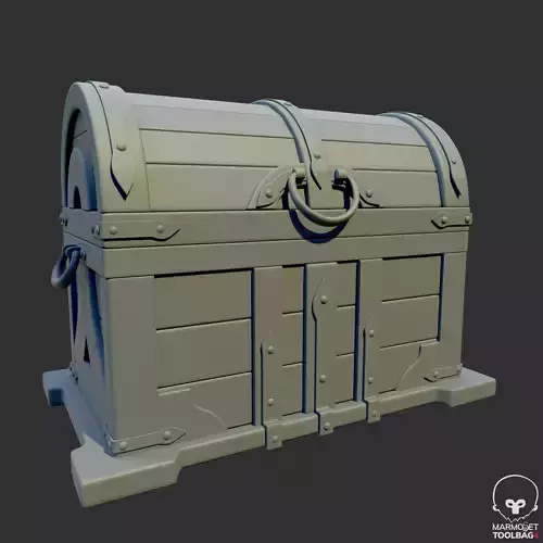 High Poly Wooden Chest 