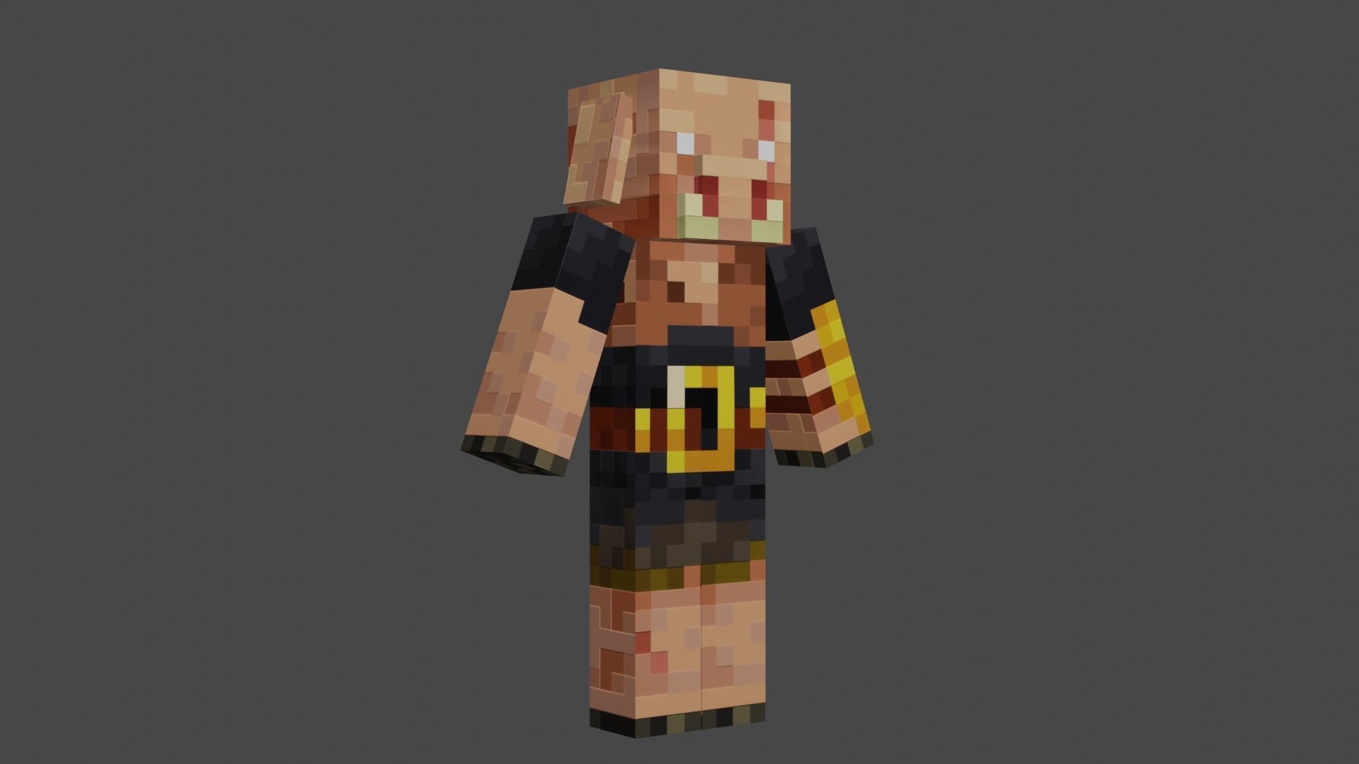 MINECRAFT PIGLIN 3D MODEL RIGGED ANIMATED Low-poly 3D model Low-poly 3D model_7