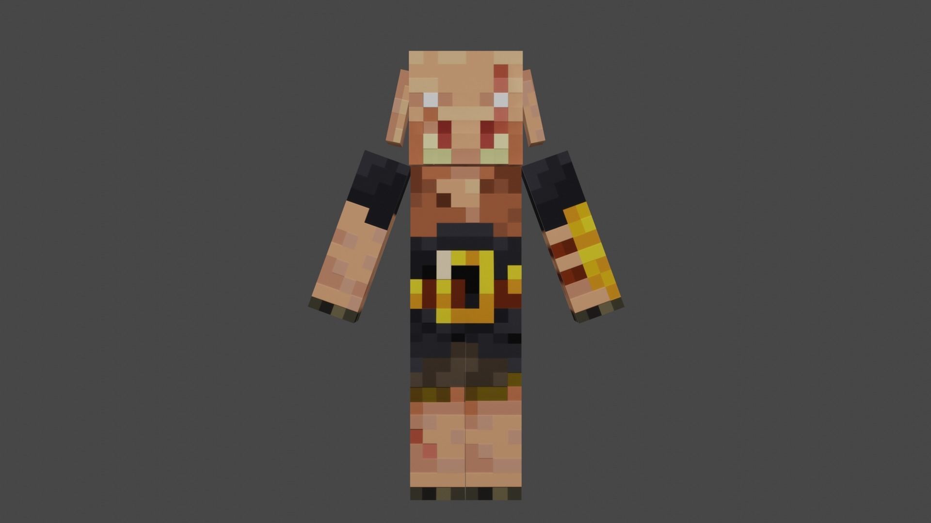 MINECRAFT PIGLIN 3D MODEL RIGGED ANIMATED Low-poly 3D model Low-poly 3D model_13