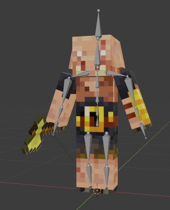 MINECRAFT PIGLIN 3D MODEL RIGGED ANIMATED Low-poly 3D model Low-poly 3D model_17