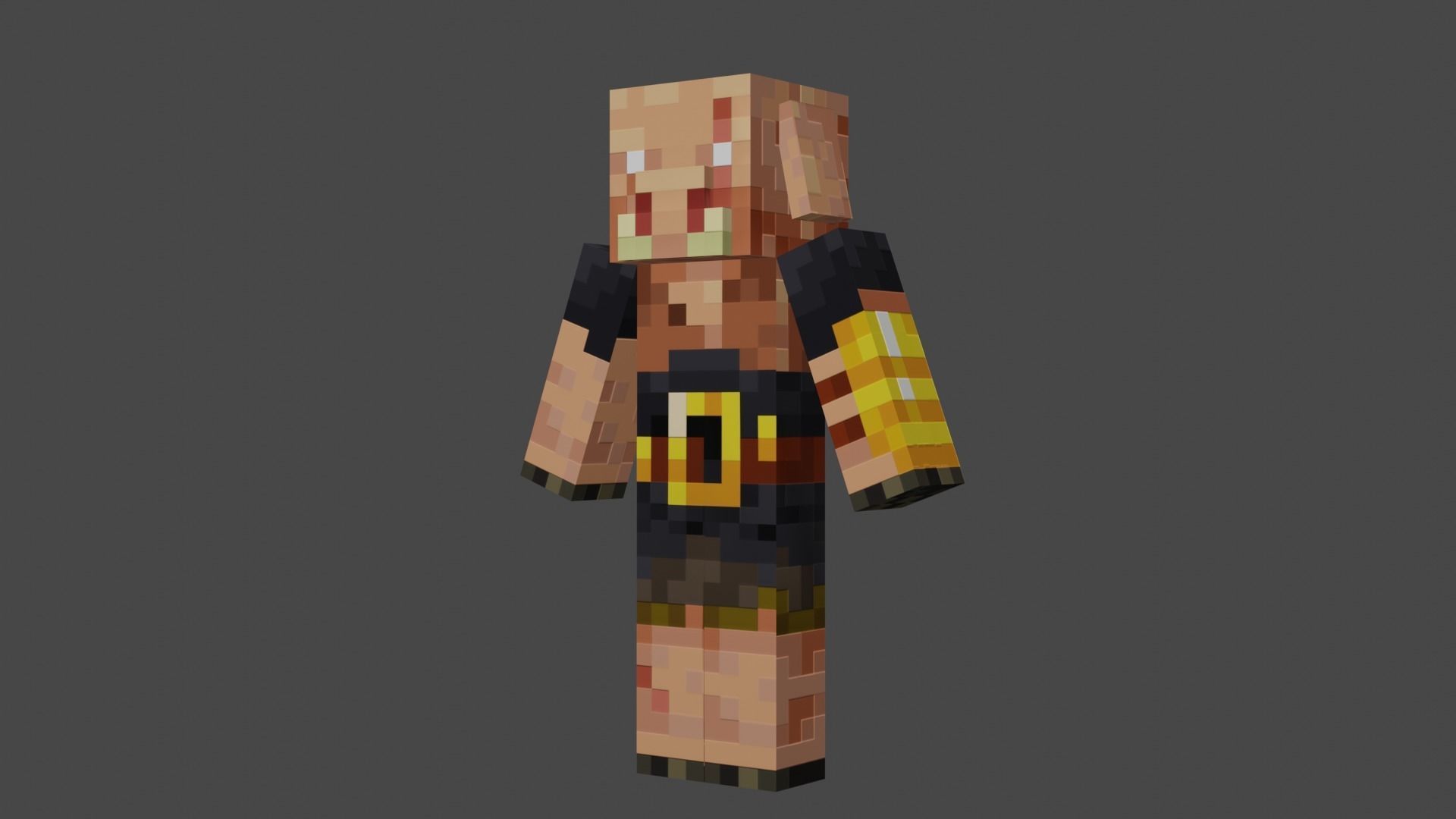 MINECRAFT PIGLIN 3D MODEL RIGGED ANIMATED Low-poly 3D model Low-poly 3D model_12