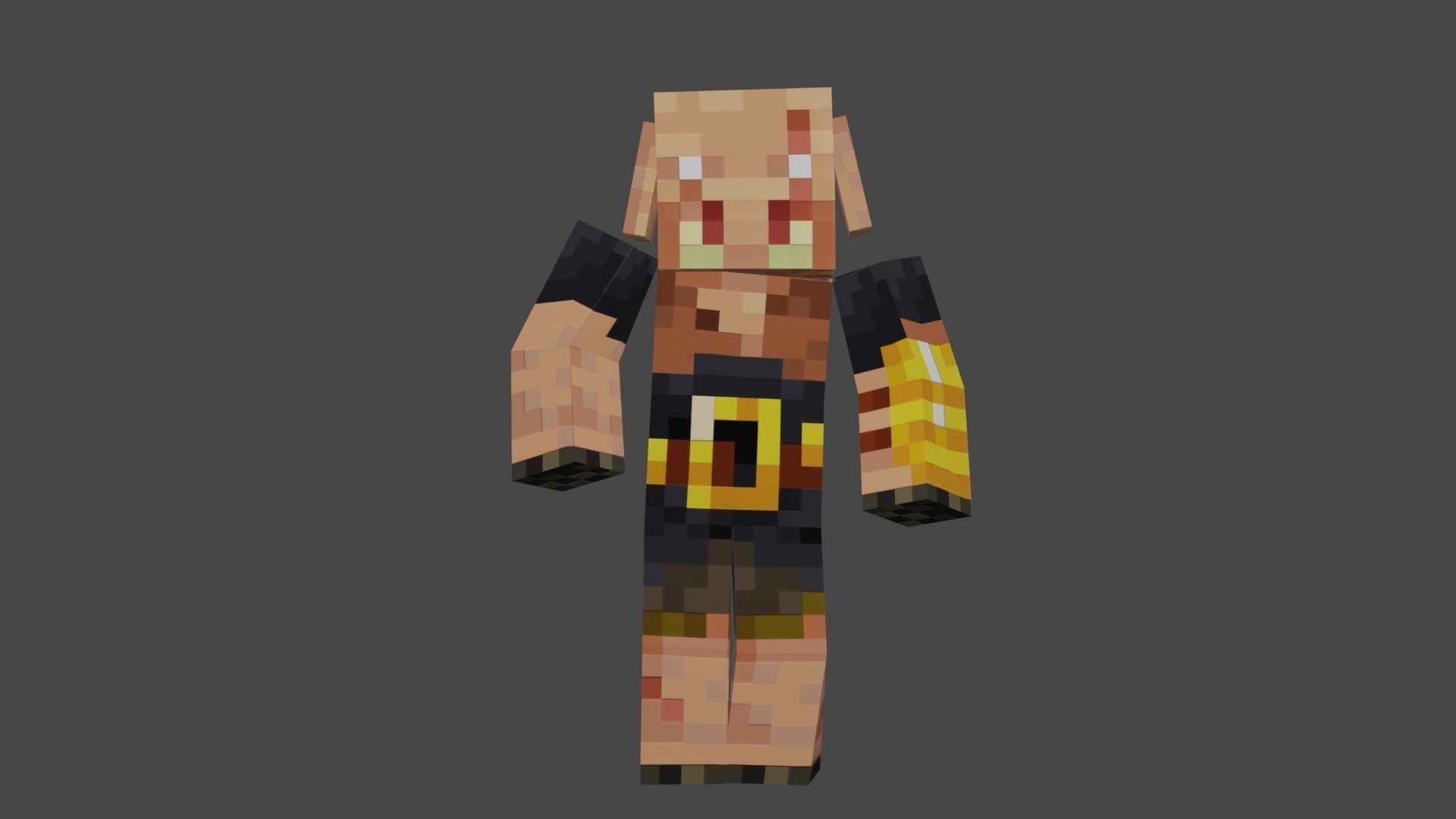 MINECRAFT PIGLIN 3D MODEL RIGGED ANIMATED Low-poly 3D model Low-poly 3D model_6