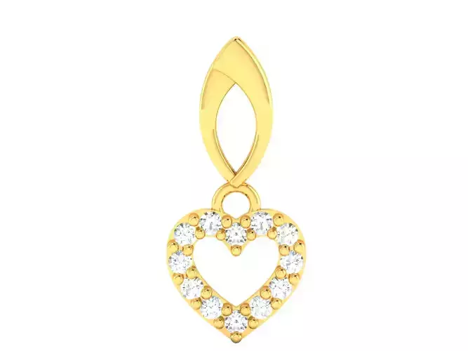 Solitaire Women Heart Pendants 3dm STL OBJ FBX Render Details