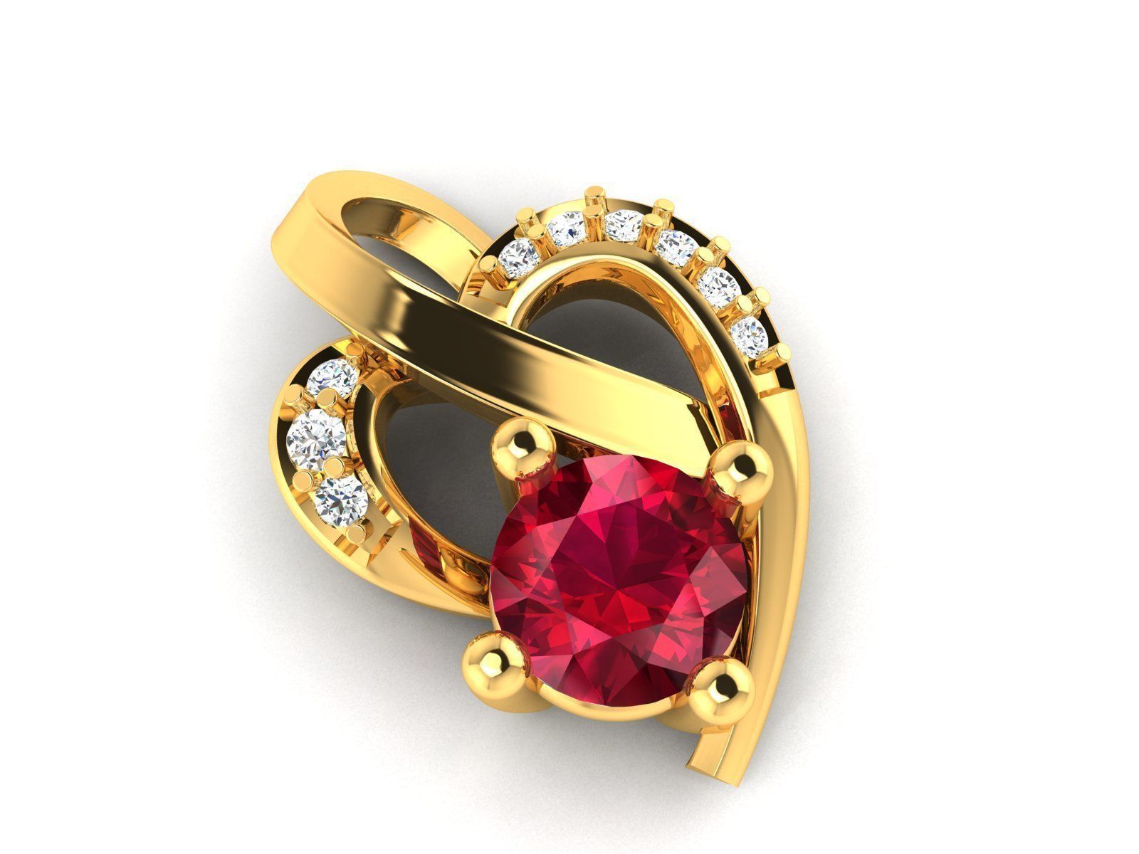 Solitaire Women Pendants 3dm STL OBJ FBX Render Details 3D print model_8