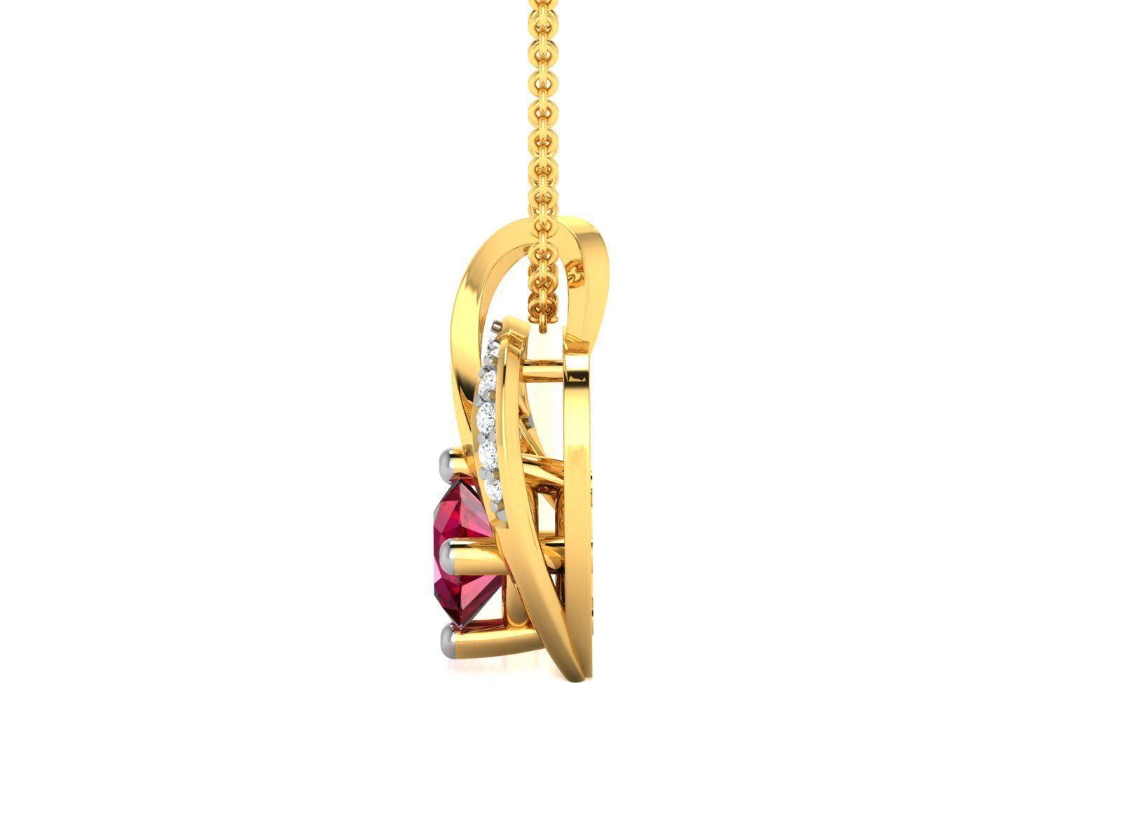 Solitaire Women Pendants 3dm STL OBJ FBX Render Details 3D print model_4
