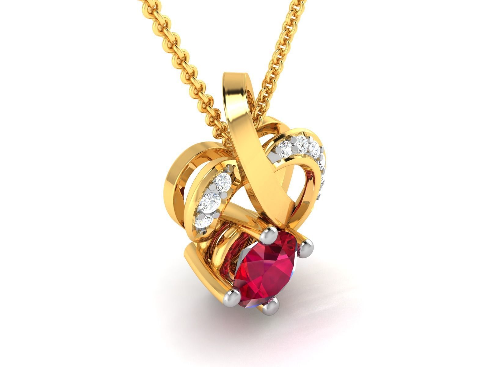 Solitaire Women Pendants 3dm STL OBJ FBX Render Details 3D print model_1