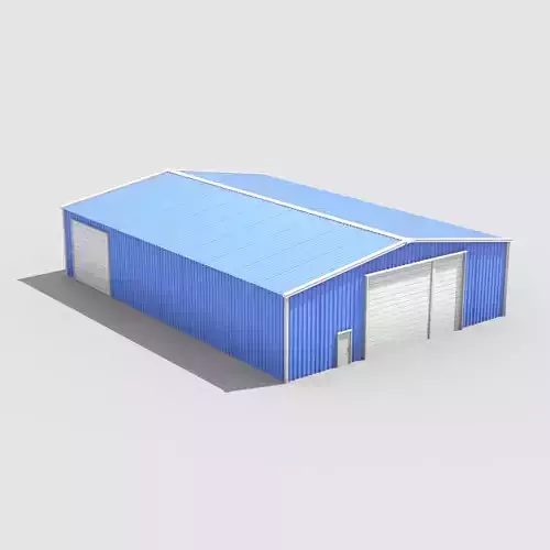 Warehouse metal building Free low-poly 3D model