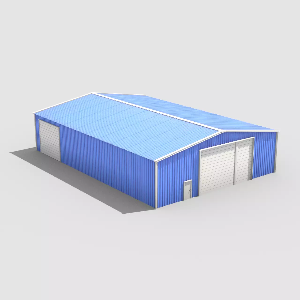 Warehouse metal building Free low-poly 3D model