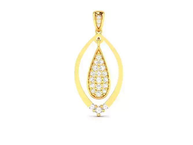 Solitaire Women Pendants 3dm STL OBJ FBX Render Details