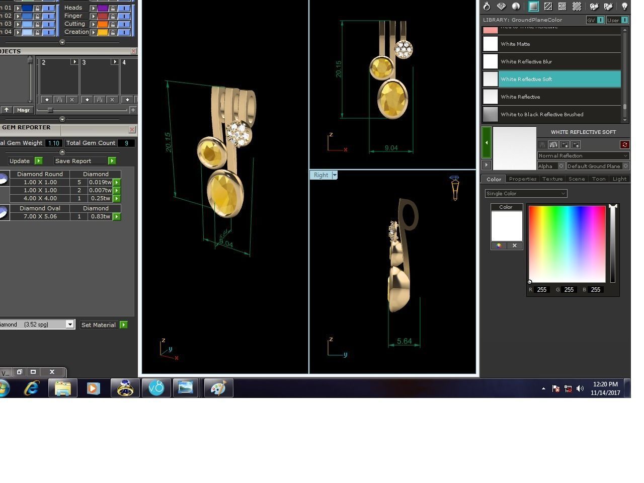 Oval Stone Pendants 3dm STL OBJ FBX Render Details 3D print model_6