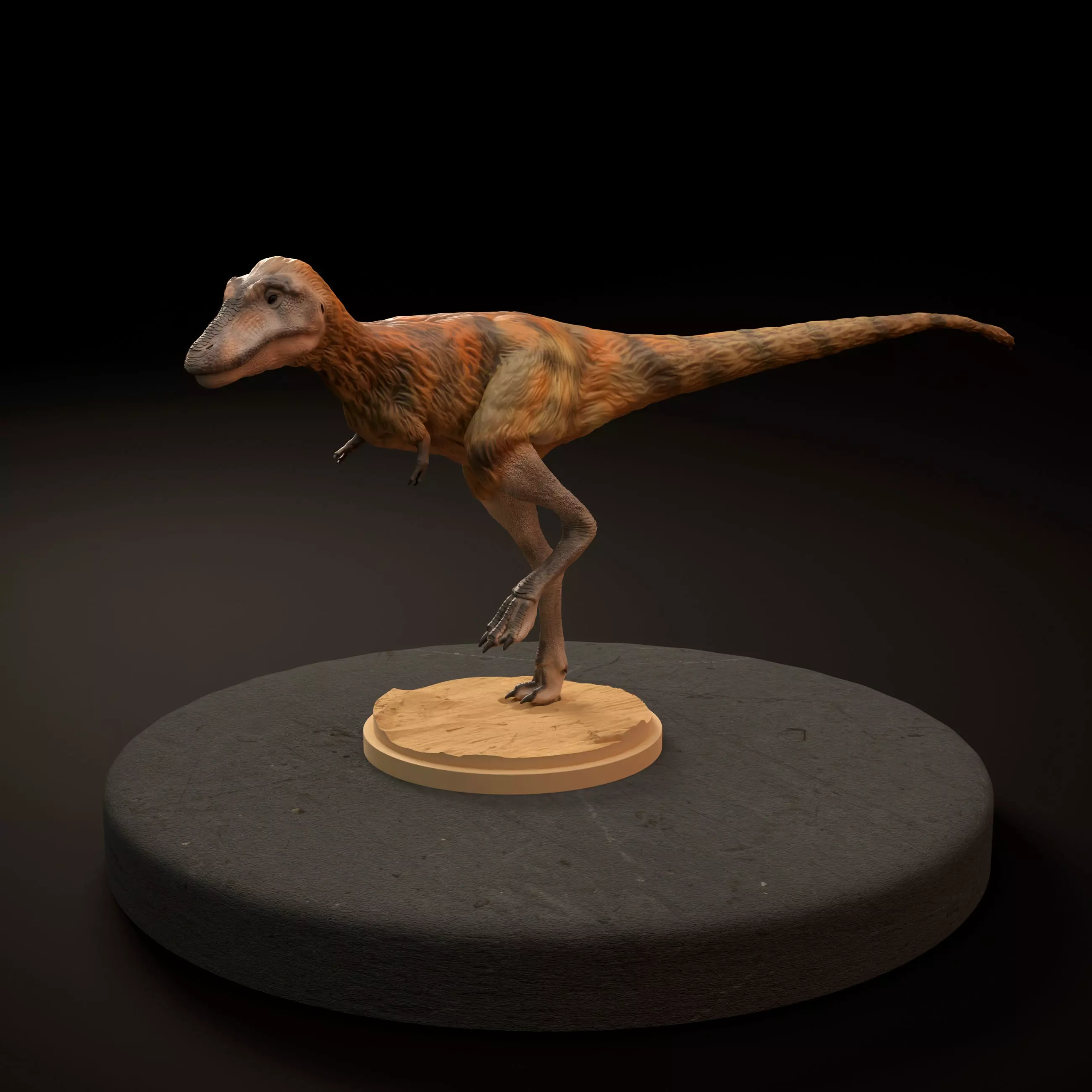 Juvenile Tyrannosaurus running 3D print model