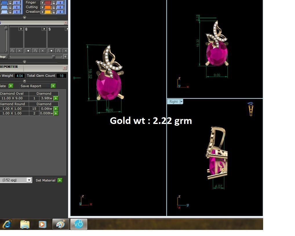 Oval Stone Pendants 3dm STL OBJ FBX Render Details 3D print model_5